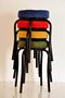 Black Fabric Metal Stool 4 Pieces