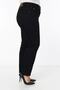 Large Size Lycra Waist Belted Pipe Leg Zippered Buttoned Black Jeans - 6