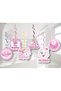 My First Tooth Themed Tooth Wheat Concept Pink Color 6-Piece 70 cm Double-Sided Pendant Lamp Ceiling Ornament