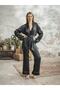 Women's Black Pure Silk Pajamas Suit Set - 2