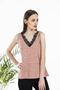 Women's Lace Collar V-Neck Polka Dot Blouse