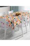 Geometric Patterned Digital Printed Tablecloth on White Background