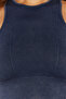 Lacivert Seamless/Dikişsiz Crop Yıkamalı Halter Yaka Örme Spor Üst/Bluz THMSS23SS00004 - 4