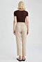 L3164Az/Bg387 Defacto Women's Canvas Trousers Beige - 6