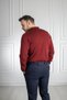Interview Zippered Polo Collar 100% Cotton Claret Red Knitwear Sweater - 7