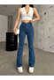 Light Blue High Waist Lycra Flare Jeans - 2