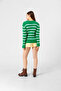 Women's Black Striped Standard Size Plush Knit Sweater - 8