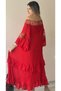 Women's Bohemian Red Dress - 4