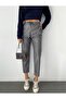 Drawstring Waist Knee-Stitch Detail Leather Pants - 4