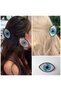Imported fashion trend luxury pearlescent bone metal clothespin eye shape evil eye buckle black