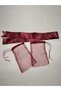 Burgundy Bridal Henna Veil for Henna Nights, Henna Cover Set with Belt and Gloves - 7
