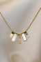 Gold Stick Totem Pearl Filling Minimal Stylish Daily Steel Necklace - 4