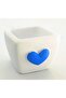 Heart Miniature Square Flower Pot Silicone Mold K-176, Stone Powder Polyester Cement Plaster Mold - 3