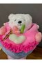 Plush Teddy Bear Love Bouquet and Steel Bracelet Valentine's Day Birthday Gift 40 cm