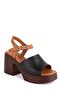 Women's Genuine Leather Platform Heeled Sandals Msa.34 - 4