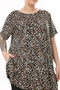 WOMEN'S LARGE SIZE BROWN COLOR BLACK LYCRAL TUNIC - 8