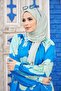 شال قطني ممشط باللون الأخضر المائي