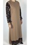 Scuba Crepe DRESS WITH SEQUINED SLEEVES AND HEM, AND RIBBED CUFFS. - 4