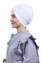 Women's Hijab Pearl and Stoned Vera Outer Bonnet White - 3