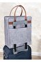 Practical Leather and Handle Travel Shoes - Gray Luggage Bag - Felt