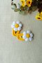 Yellow and White Daisy Snap Hair Clip Daisy Knitted Hair Clip / Baby Hair Clip - Girls' Hair Clip