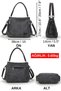 3232 New Phaselis Women's Smoky Anthracite Faux Leather Shoulder Hand Casual Tote Crossbody Bag with Pocket - 2