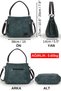 3232 New Phaselis Women's Smoky Green Faux Leather Shoulder Hand Casual Tote Crossbody Bag with Pocket - 2