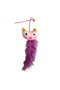 Cat Fishing Rod Plush Pink Toy with Bells and Feathers - 3