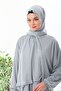 Lace headscarf, zippered prayer dress with elasticated cuffs to prevent slipping, grey. - 2