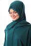 Lace-Up Hijab with Zipper and Elastic Cuffs That Won'T Slip, Prayer Dress Emerald - 2