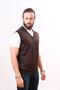 Woolen Sleeveless Knitwear Sweater - Dark Brown - 3