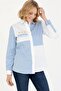 Women's Blue Long Sleeve Shirt ELİFSU BUTİKHOME - 7