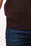 Woolen Sleeveless Knitwear Sweater - Dark Brown - 5