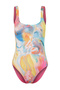 Abstract Patterned Low-cut Back Regular Swimsuit TBESS24MA00138 - 6