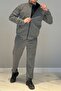 Men's Lycra Combed Cotton Rib Tracksuit 3719 Anthracite - 5
