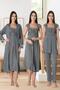 Women's Smoked Lace Cotton Maternity Maternity Dressing Gown Pajamas Set Nightgown Set of 4 - 4
