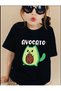 Girl's Printed Black Combed T-Shirt