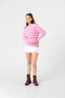 Women's Black Striped Standard Size Plush Knitwear Sweater - 2