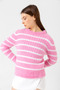 Women's Black Striped Standard Size Plush Knitwear Sweater - 5