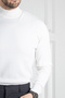 Interview Wraps Half Turtleneck Rayon White Knitwear Sweater - 3