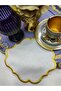Gold Edge Detailed Cocktail and Coffee Side Serving Napkin 2 Pieces
