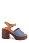 Women's Genuine Leather Platform Heeled Sandals Msa.34 - 3