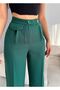 Women's Double Button Pocket Palazzo Trousers - 4