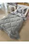 Single Double Sided Welsoft Quilt Gray Feather