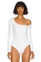 Women's White Low Sleeve Jersey Bodysuit - 4