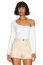 Women's White Low Sleeve Jersey Bodysuit - 2