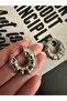 Silver Color Steel Tarnish Resistant Knotted Hoop Earrings