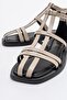 ODEIL Beige Genuine Leather Women's Sandals - 5