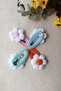 Colorful Girls' Hair Snap Clips Daisy Set of 4 Knitted Clips / Baby Clips - Girls' Clips - 4