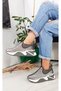 Gray Color Parachute Material Stoned Women's Sports Shoes - 5